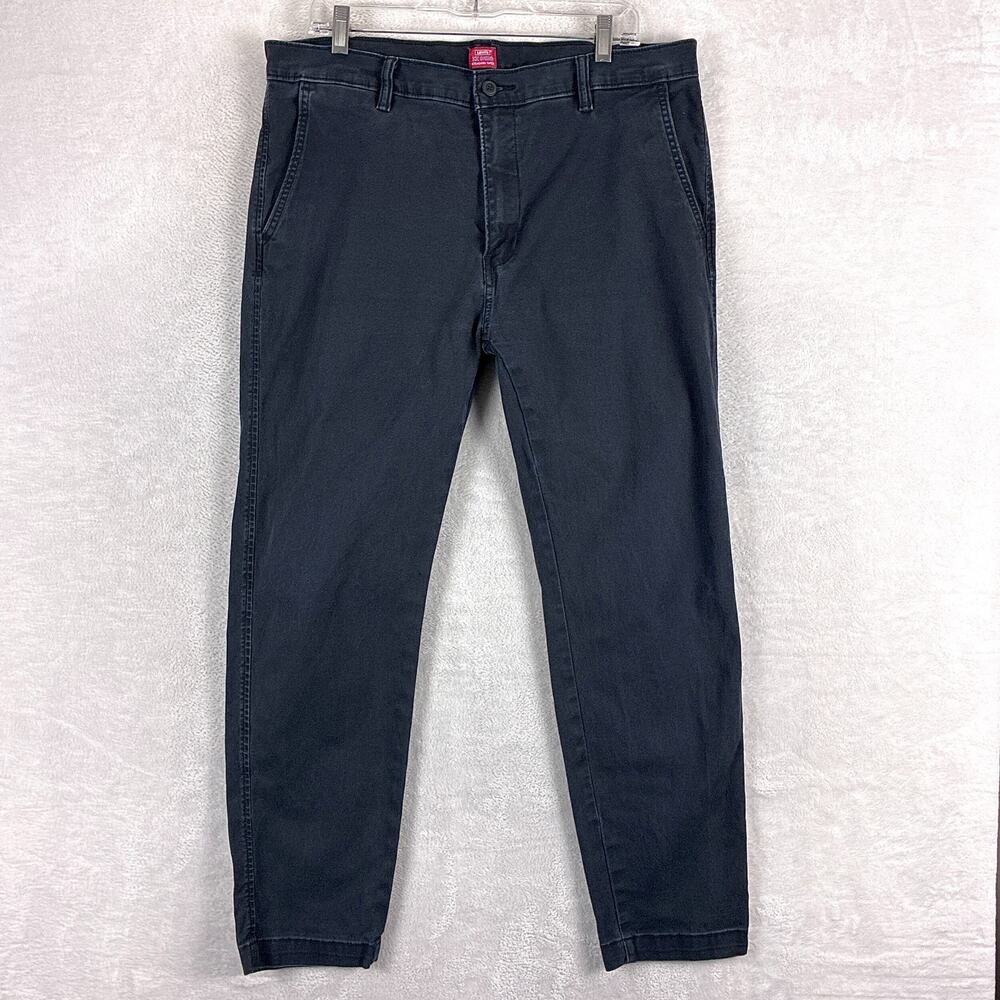 Levis XX Chino Pants Mens 36x32 (36x30) Black Standard Taper Preppy Workwear